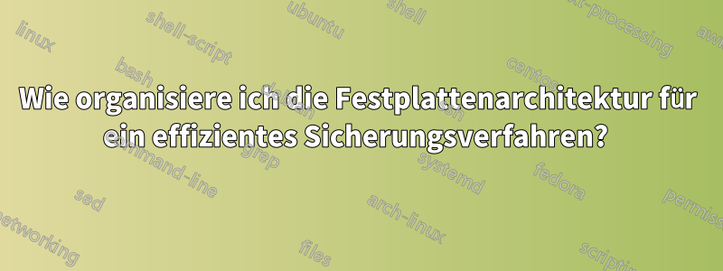 Wie organisiere ich die Festplattenarchitektur für ein effizientes Sicherungsverfahren? 