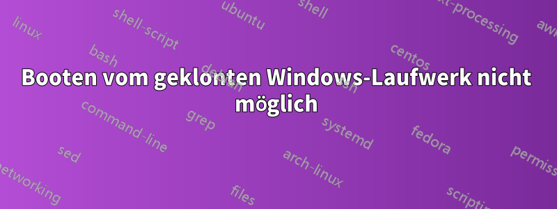 Booten vom geklonten Windows-Laufwerk nicht möglich