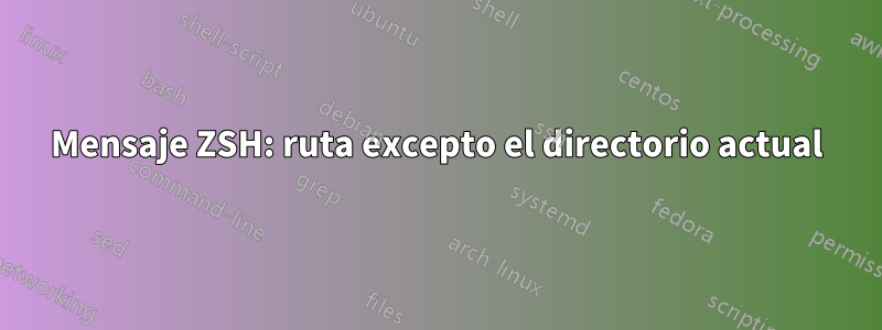 Mensaje ZSH: ruta excepto el directorio actual
