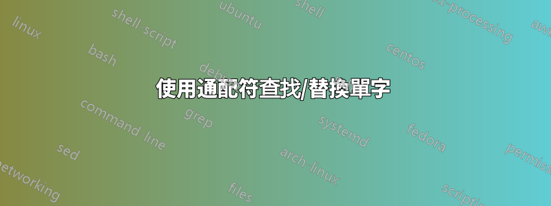 使用通配符查找/替換單字
