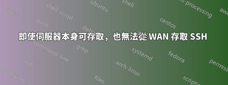 即使伺服器本身可存取，也無法從 WAN 存取 SSH