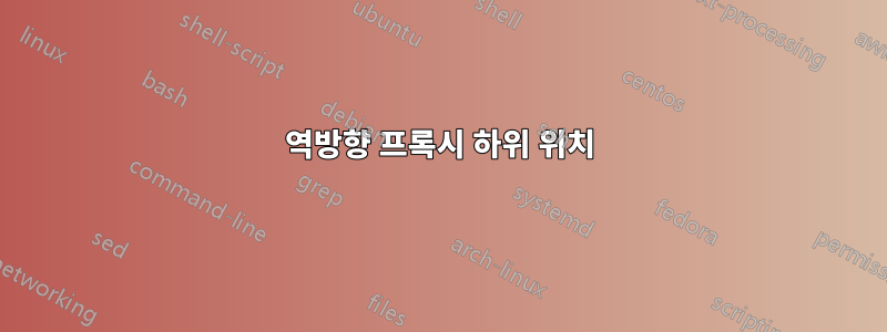 역방향 프록시 하위 위치