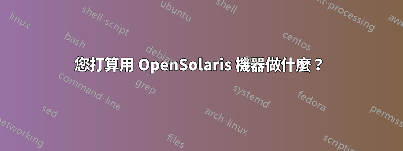您打算用 OpenSolaris 機器做什麼？