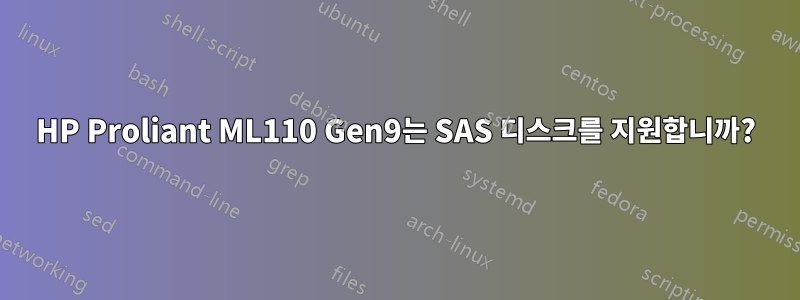 HP Proliant ML110 Gen9는 SAS 디스크를 지원합니까?