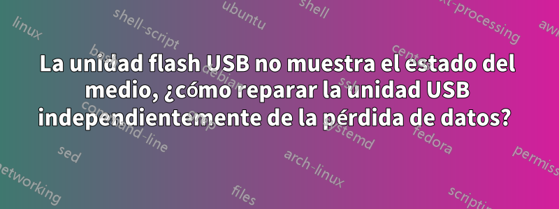 La unidad flash USB no muestra el estado del medio, ¿cómo reparar la unidad USB independientemente de la pérdida de datos? 