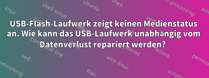 USB-Flash-Laufwerk zeigt keinen Medienstatus an. Wie kann das USB-Laufwerk unabhängig vom Datenverlust repariert werden? 