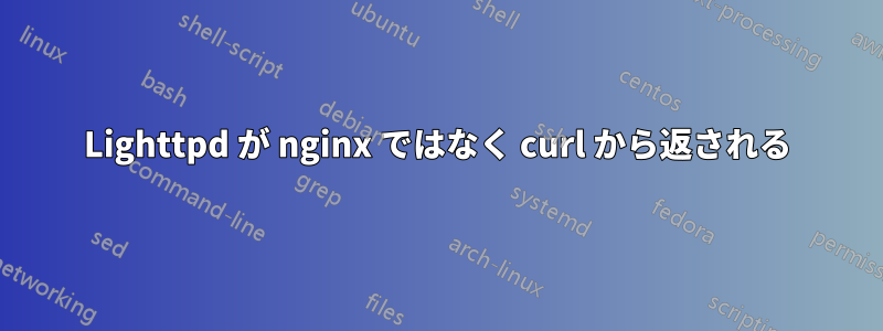 Lighttpd が nginx ではなく curl から返される