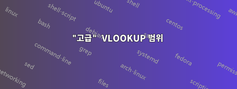 "고급" VLOOKUP 범위