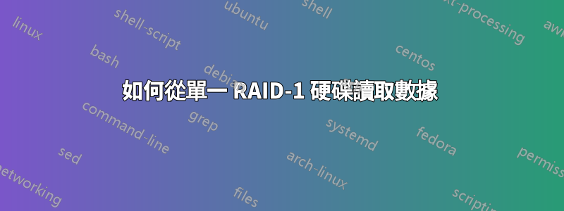 如何從單一 RAID-1 硬碟讀取數據