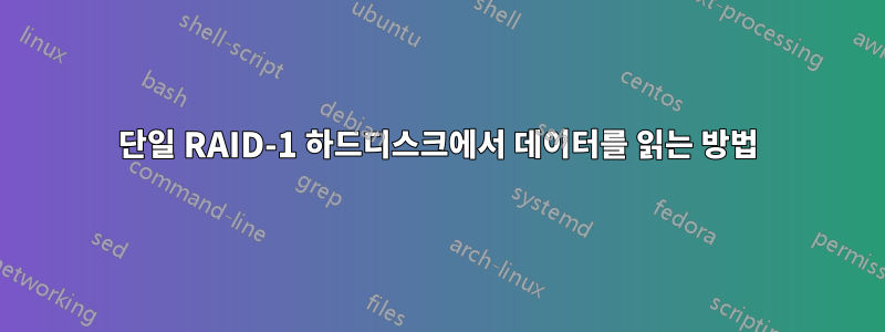 단일 RAID-1 하드디스크에서 데이터를 읽는 방법