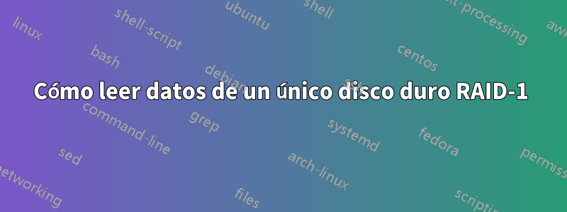 Cómo leer datos de un único disco duro RAID-1