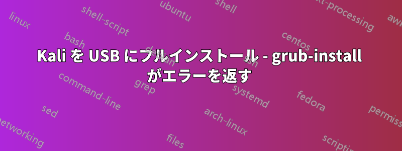 Kali を USB にフルインストール - grub-install がエラーを返す