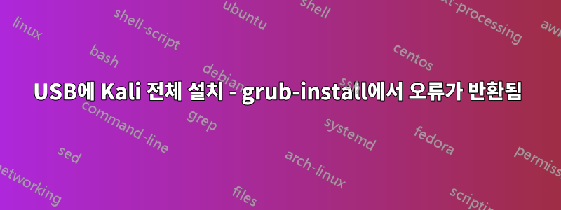USB에 Kali 전체 설치 - grub-install에서 오류가 반환됨