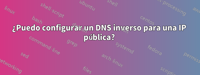 ¿Puedo configurar un DNS inverso para una IP pública?