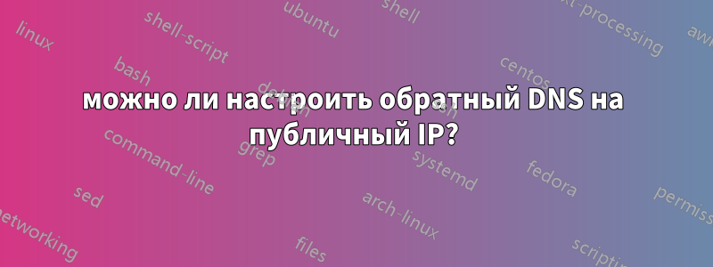 можно ли настроить обратный DNS на публичный IP?