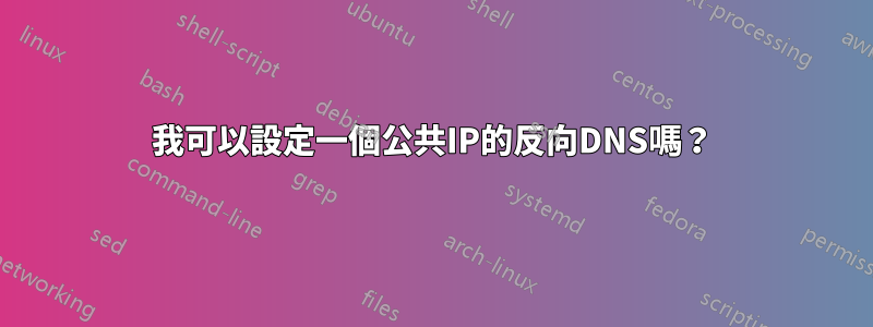 我可以設定一個公共IP的反向DNS嗎？