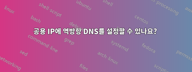 공용 IP에 역방향 DNS를 설정할 수 있나요?
