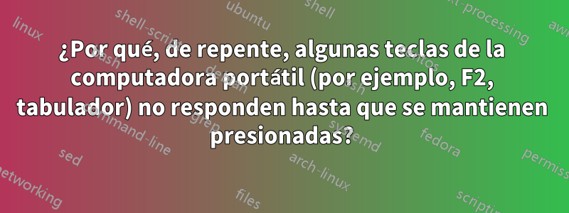 ¿Por qué, de repente, algunas teclas de la computadora portátil (por ejemplo, F2, tabulador) no responden hasta que se mantienen presionadas?