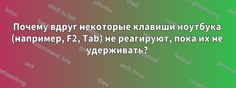 Почему вдруг некоторые клавиши ноутбука (например, F2, Tab) не реагируют, пока их не удерживать?