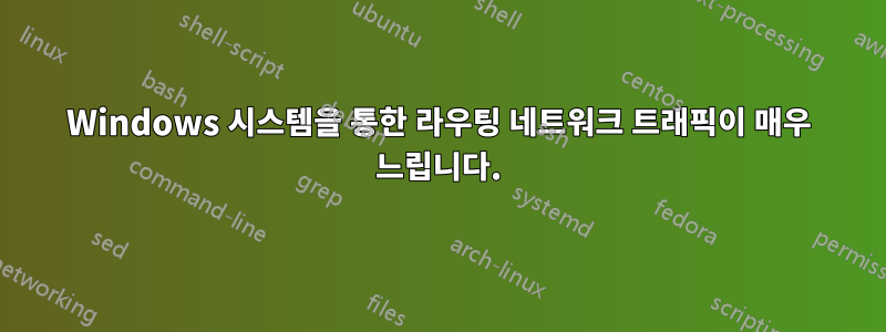 Windows 시스템을 통한 라우팅 네트워크 트래픽이 매우 느립니다.