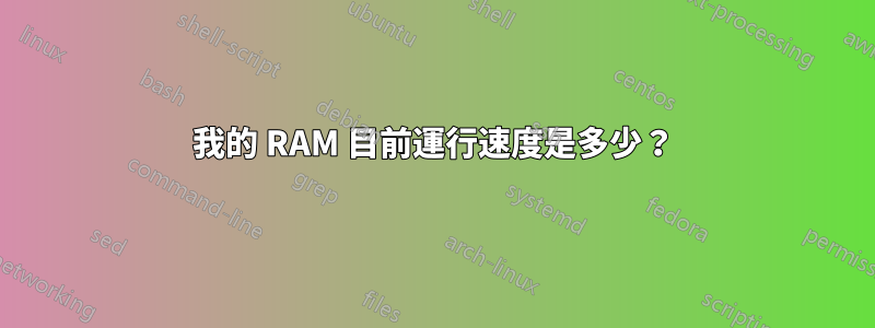 我的 RAM 目前運行速度是多少？