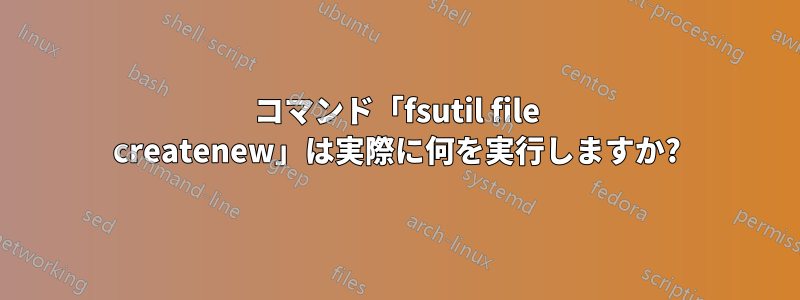 コマンド「fsutil file createnew」は実際に何を実行しますか?