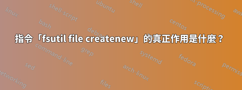 指令「fsutil file createnew」的真正作用是什麼？