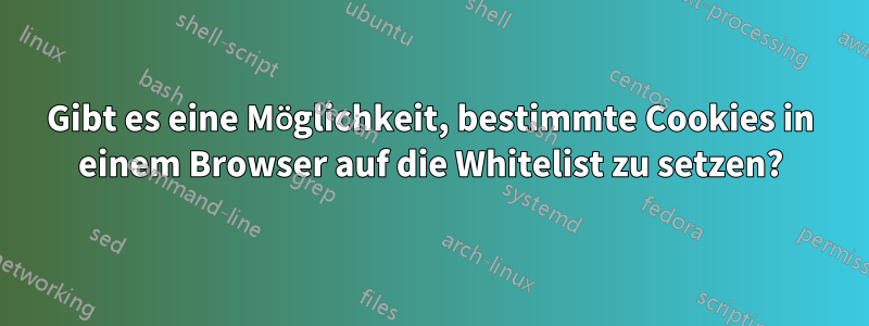 Gibt es eine Möglichkeit, bestimmte Cookies in einem Browser auf die Whitelist zu setzen?