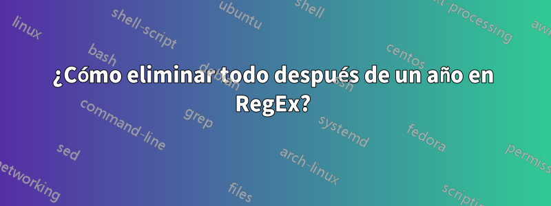 ¿Cómo eliminar todo después de un año en RegEx?