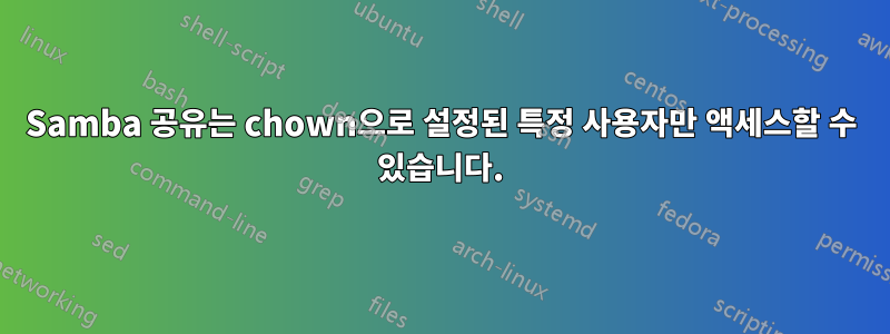 Samba 공유는 chown으로 설정된 특정 사용자만 액세스할 수 있습니다.