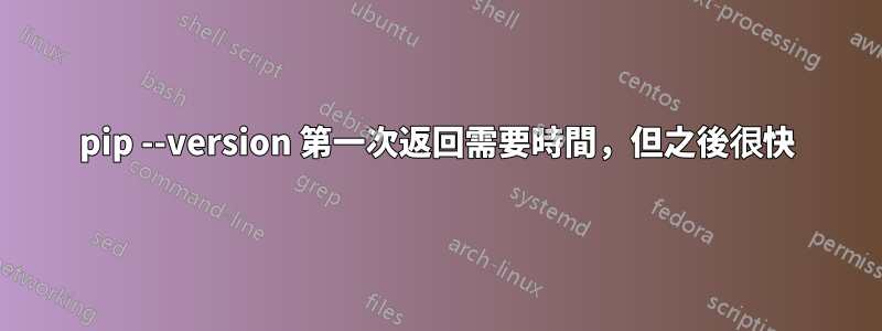 pip --version 第一次返回需要時間，但之後很快