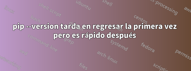 pip --version tarda en regresar la primera vez pero es rápido después