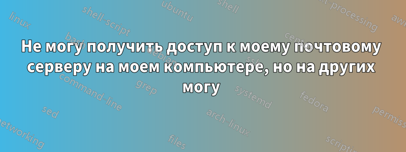 Не могу получить доступ к моему почтовому серверу на моем компьютере, но на других могу