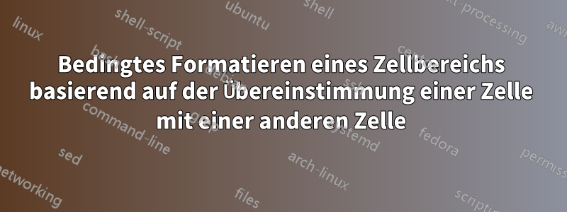 Bedingtes Formatieren eines Zellbereichs basierend auf der Übereinstimmung einer Zelle mit einer anderen Zelle