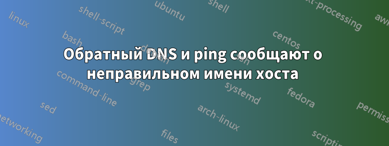 Обратный DNS и ping сообщают о неправильном имени хоста