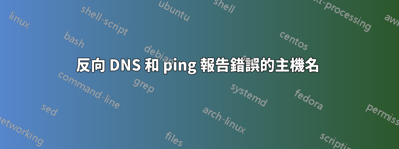 反向 DNS 和 ping 報告錯誤的主機名