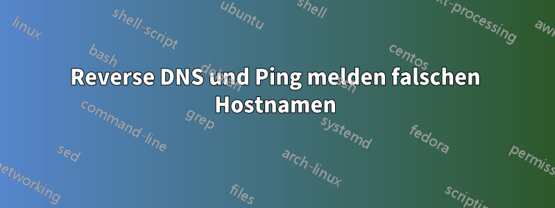 Reverse DNS und Ping melden falschen Hostnamen