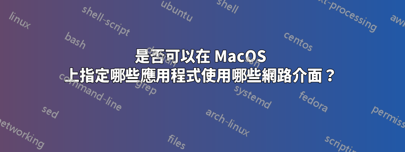 是否可以在 MacOS 上指定哪些應用程式使用哪些網路介面？