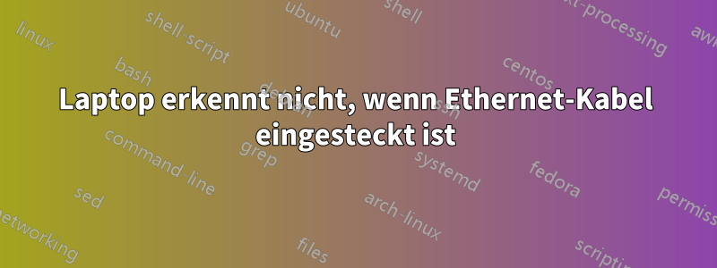 Laptop erkennt nicht, wenn Ethernet-Kabel eingesteckt ist