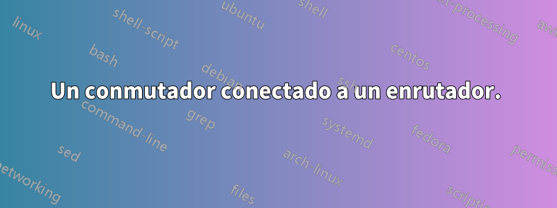 Un conmutador conectado a un enrutador.