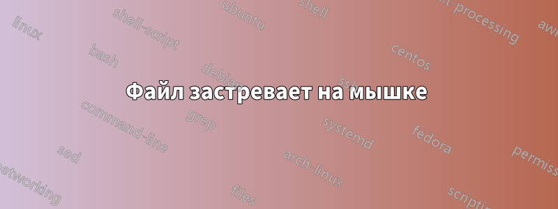 Файл застревает на мышке