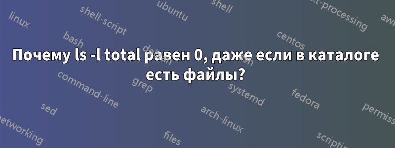 Почему ls -l total равен 0, даже если в каталоге есть файлы?