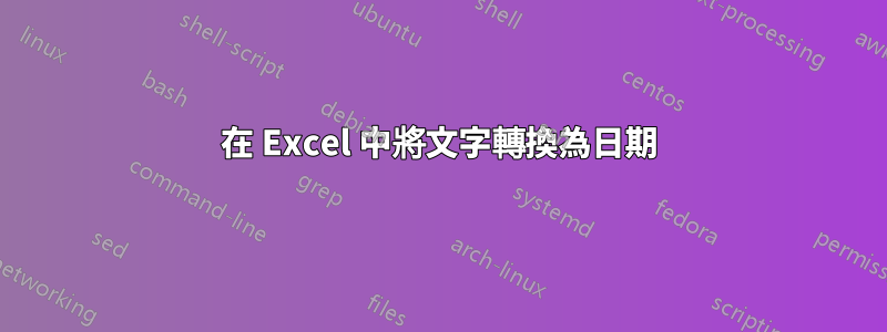 在 Excel 中將文字轉換為日期