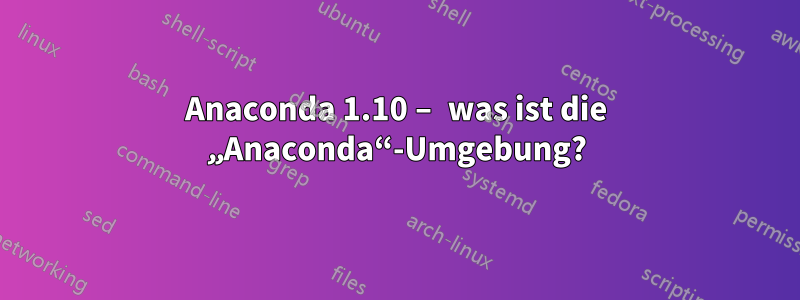 Anaconda 1.10 – was ist die „Anaconda“-Umgebung?