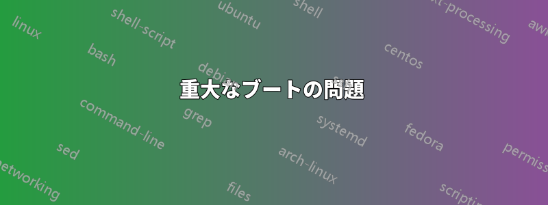 重大なブートの問題