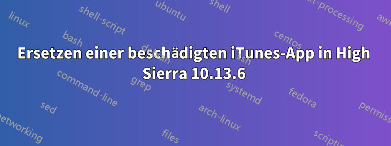 Ersetzen einer beschädigten iTunes-App in High Sierra 10.13.6