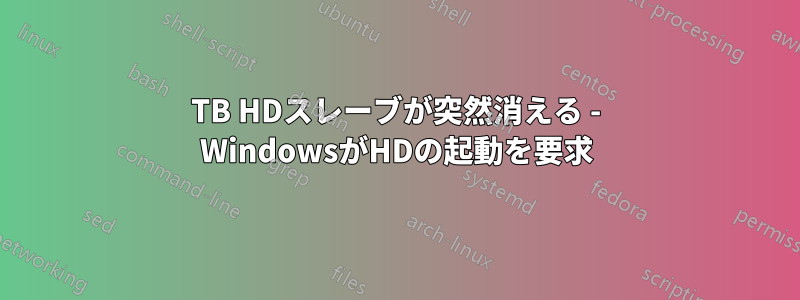 3TB HDスレーブが突然消える - WindowsがHDの起動を要求