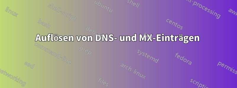 Auflösen von DNS- und MX-Einträgen