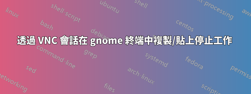 透過 VNC 會話在 gnome 終端中複製/貼上停止工作