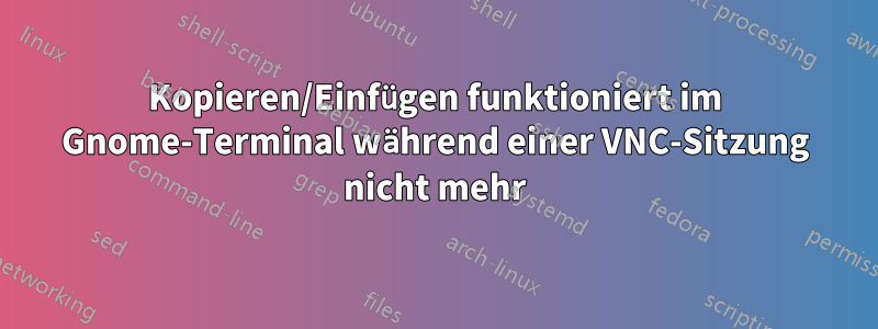 Kopieren/Einfügen funktioniert im Gnome-Terminal während einer VNC-Sitzung nicht mehr